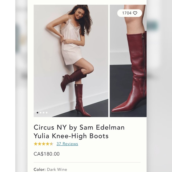 Sam Edelman Dark Wine Knee-High Brand New Boots in Box - Picture 1 of 12